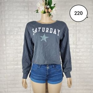 grays thread sleepwear medium gray crop top